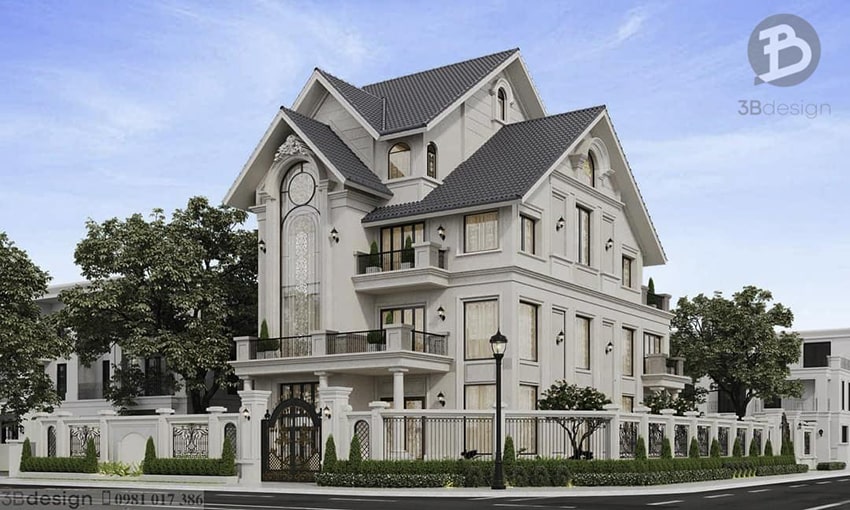 Thiết kế biệt thự tân cổ điển mái Thái đẹp