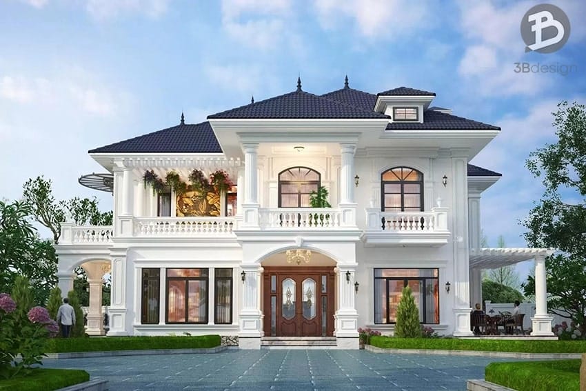 Thiết kế biệt thự phong cách tân cổ điển tại Hưng Yên
