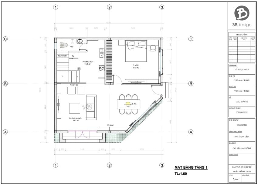 Thiết kế công năng nhà 10x10m 2 tầng