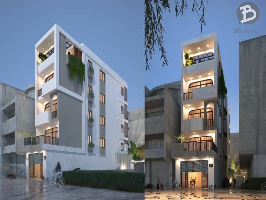 Mẫu thiết kế nhà ống 4 tầng vừa ở kết hợp kinh doanh tại Hưng Yên