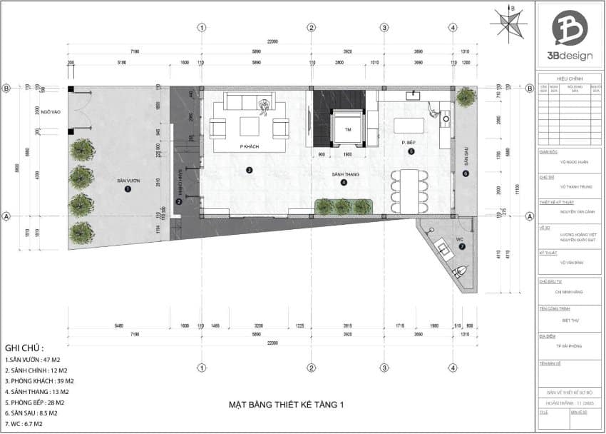Công năng tầng 1 biệt thự Indochine