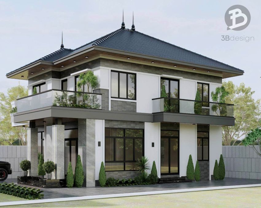 Biệt thự 2 tầng 100m2 mái Nhật