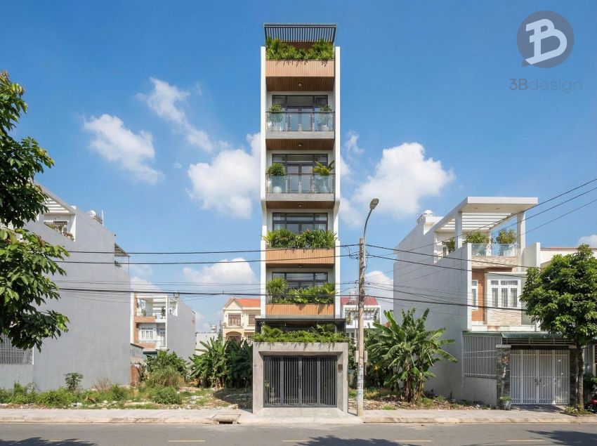 Nhà phố 5 tầng có hầm
